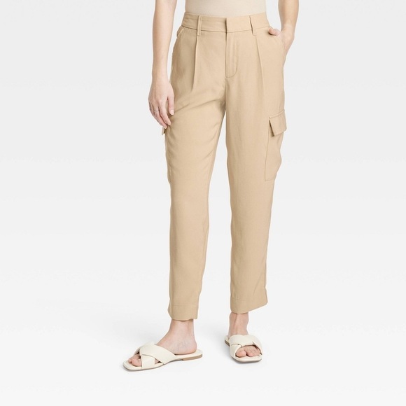 a new day Pants - Womens Tapered Ankle Cargo Pants - a New Day‚ Tan 8